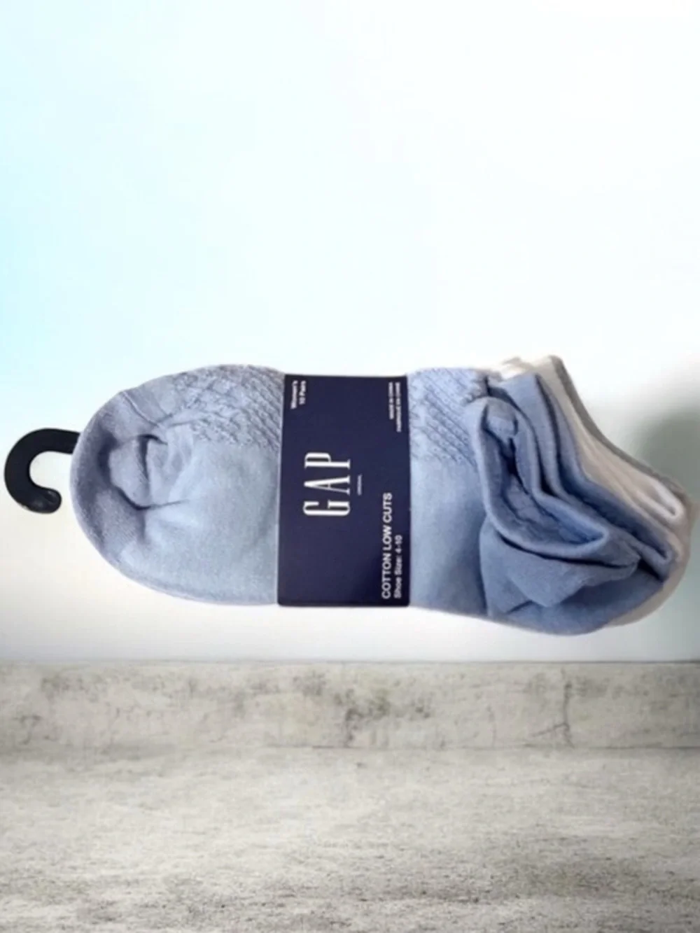 GAP women Blue and White Socks 10 pairs cotton blend low cut